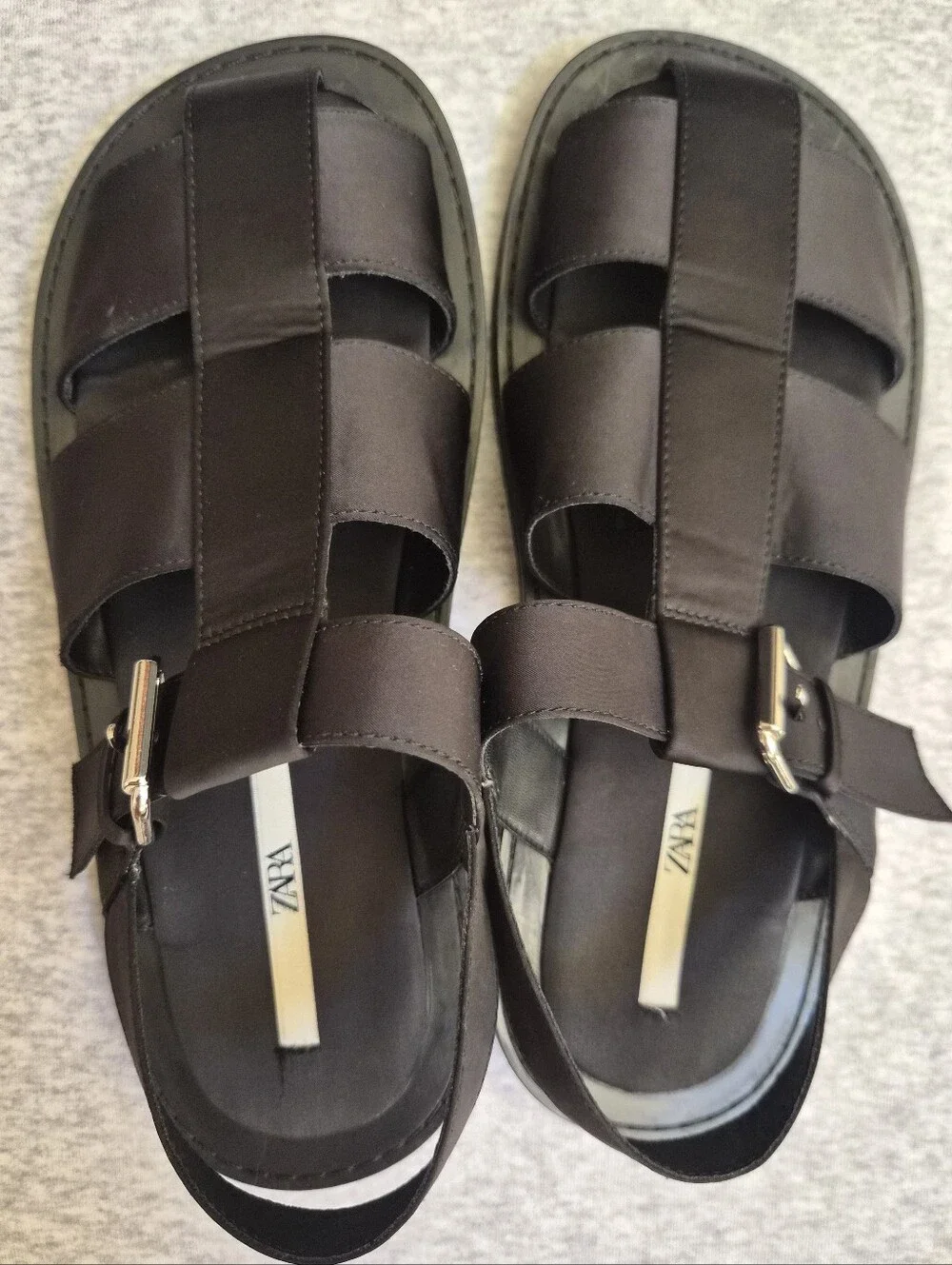 Zara Black Strappy Buckle Sandals - Picture 2 of 4